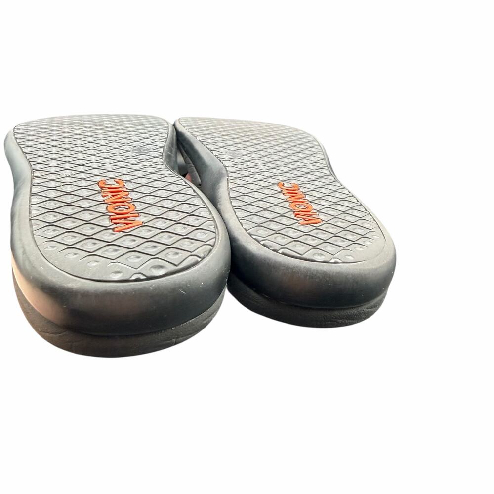 Vionic Rhinestone Flip Flops Black Gray Orthotic … - image 7